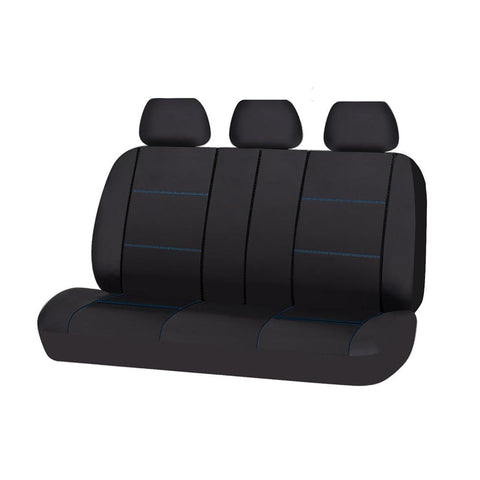 Universal Lavish PU Leather - Rear Seat Cover Size 06/08S | Black/Blue Stitching
