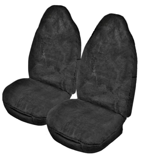 Downunder Sheepskin Bucket Seat Covers - Universal Size (16mm) - Charcoal