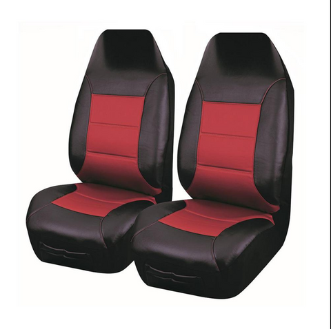 Universal El Toro PU Leather - Front Seat Covers 60/25 | Black/Red