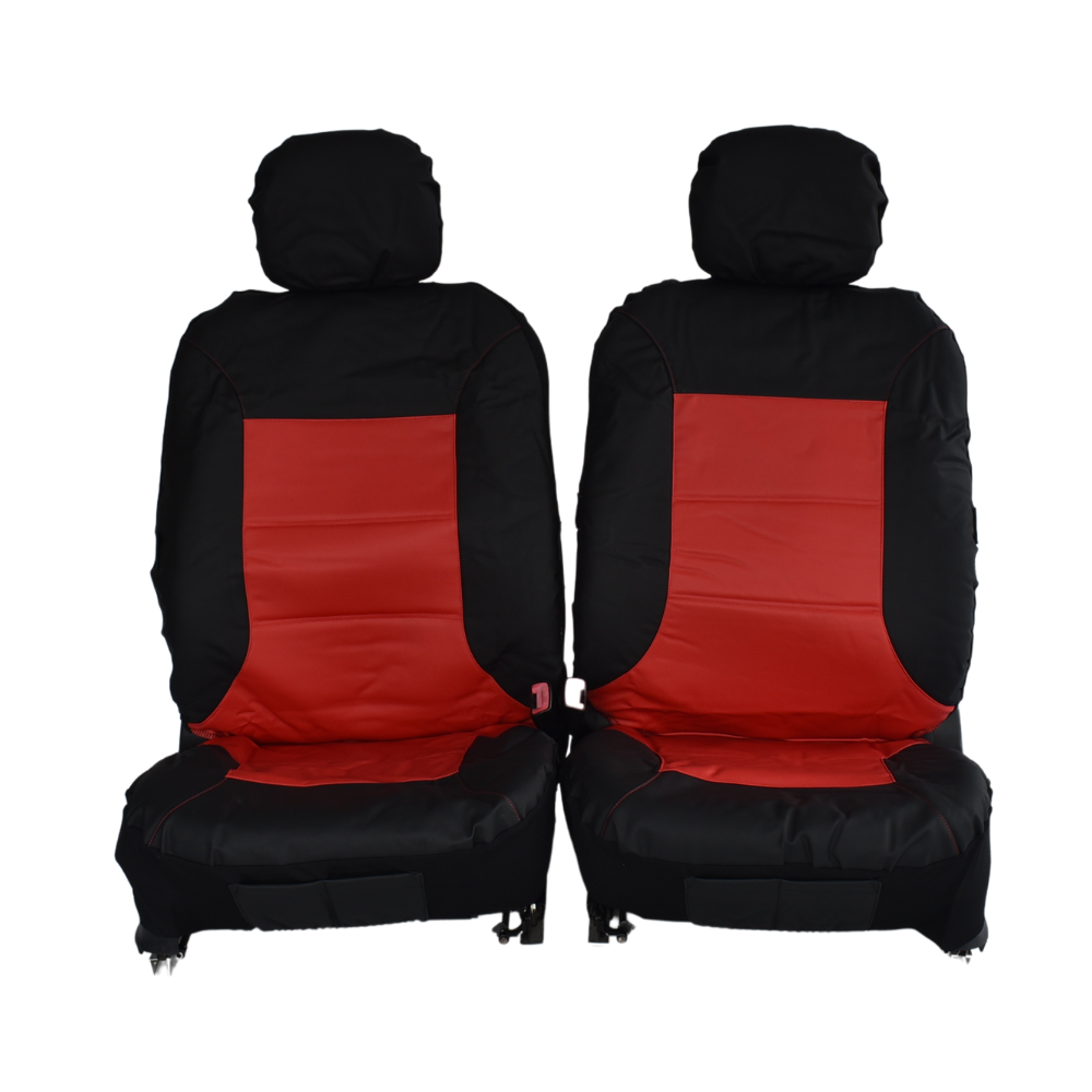 Universal El Toro PU Leather - Front Seat Covers Size 30/35 | Black/Red