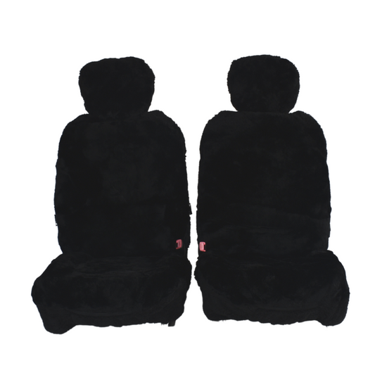 Romney Sheepskin Seat Covers - Universal Size (16mm) - Black