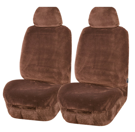 Universal Finesse Faux Fur Seat Covers - Universal Size - Mocha