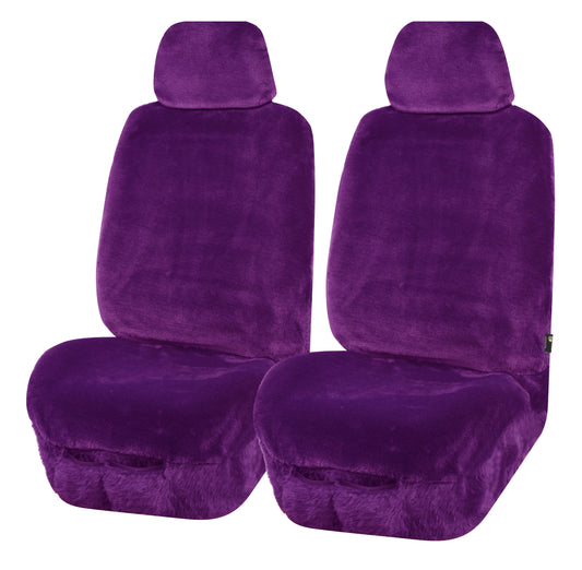 Universal Finesse Faux Fur Seat Covers - Universal Size - Purple