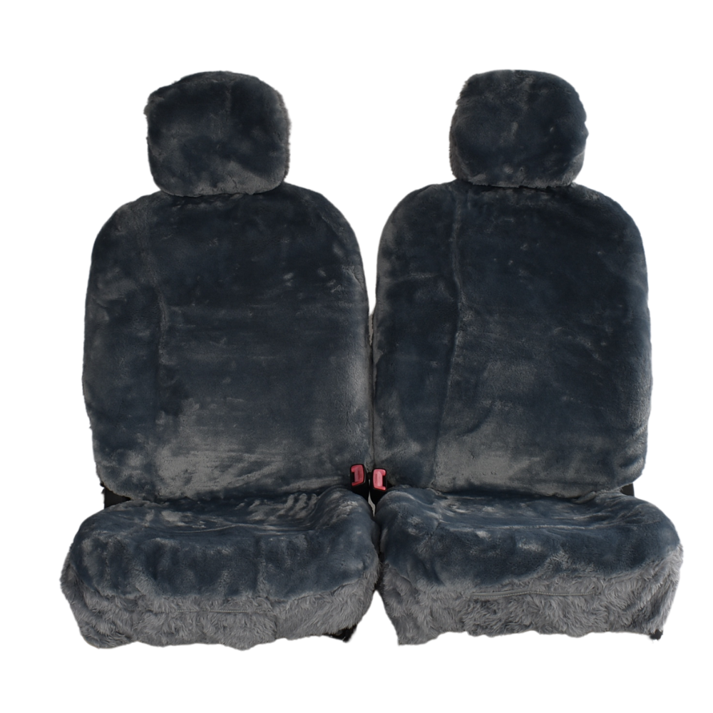 Granduer Sheepskin Seat Covers - Universal Size (27mm) Skin all over - Charcoal