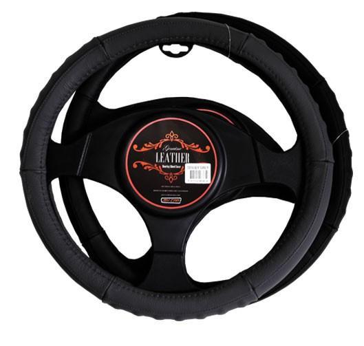 Denver Steering Wheel Cover - Black [Leather]