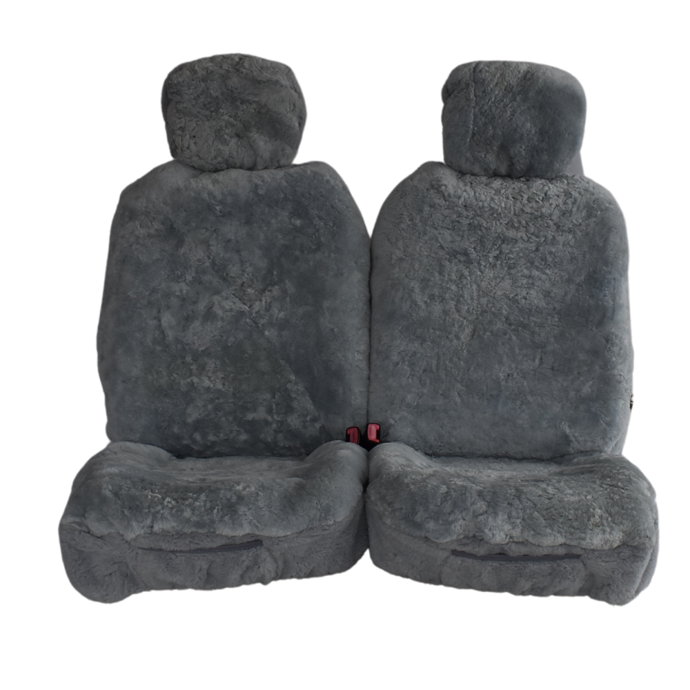 Downunder Plus Sheepskin Seat Covers - Universal Size (16mm) - Grey