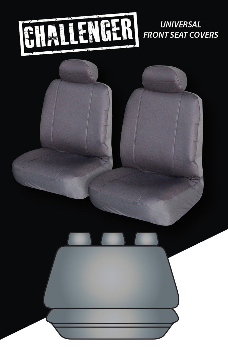 Challenger Canvas Rear Seat Covers - Universal Size 06/08H