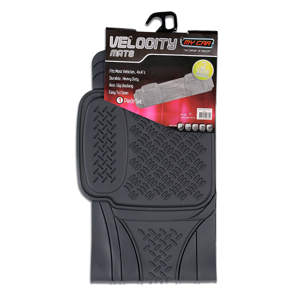 Velocity 1-Piece Car Mat - Grey [Rubber]