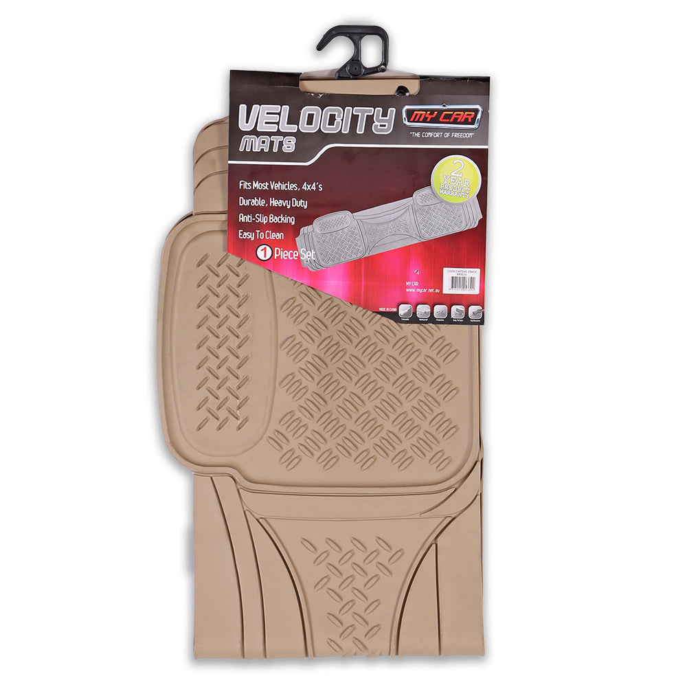 Velocity 1-Piece Car Mat - Mocha [Rubber]