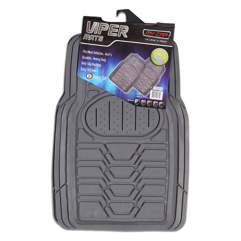 Viper 2-Piece Car Mat - Grey [Rubber]