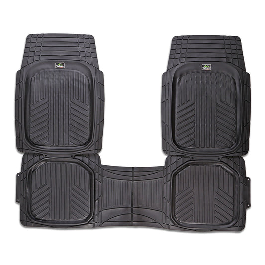 Car Rubber Floor Mats For All Weather Protection Semi Custom Fit 3 Pieces Set