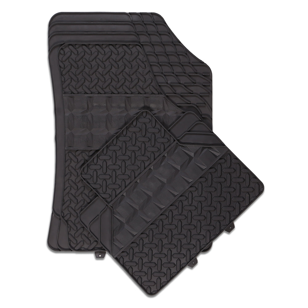 Amos 4-Piece Car Mat - Black [Rubber]