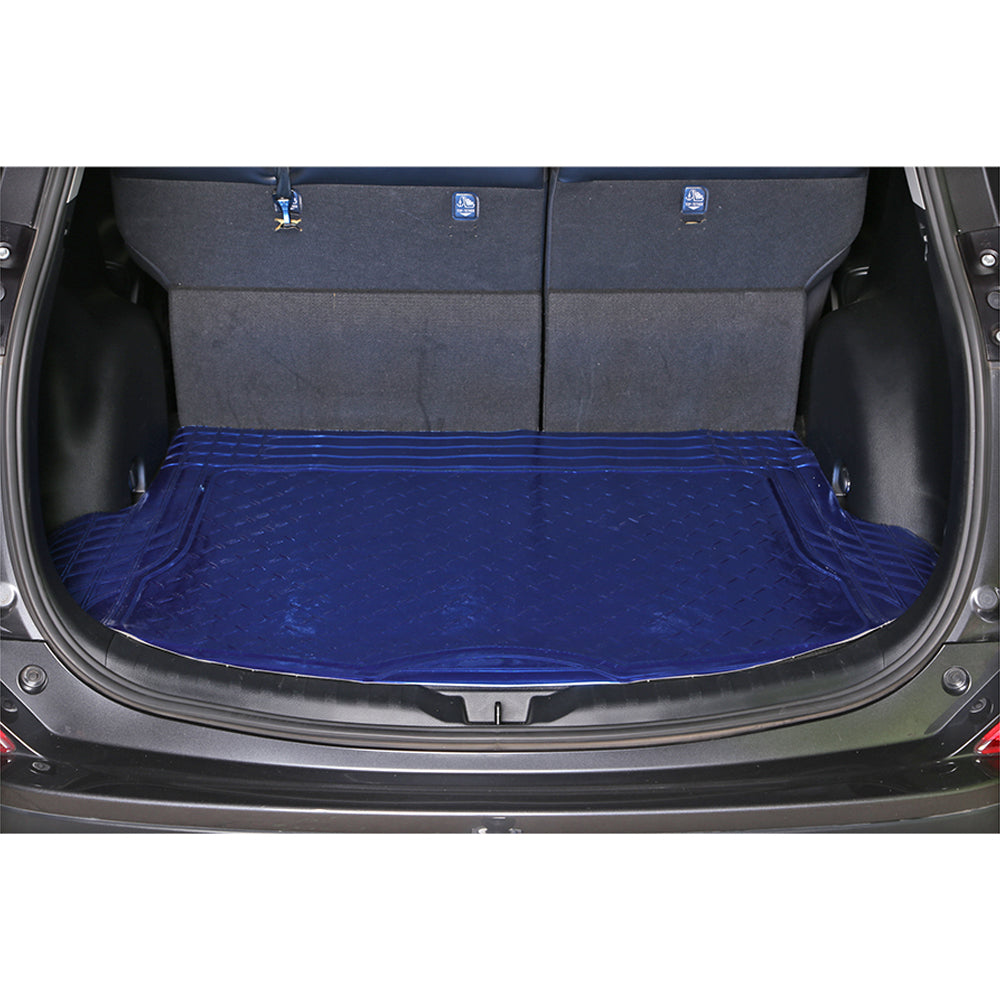 Aluminium Look 1-Piece Boot Mat - Blue [Rubber/Aluminium Look]