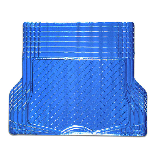 Aluminium Look 1-Piece Boot Mat - Blue [Rubber/Aluminium Look]