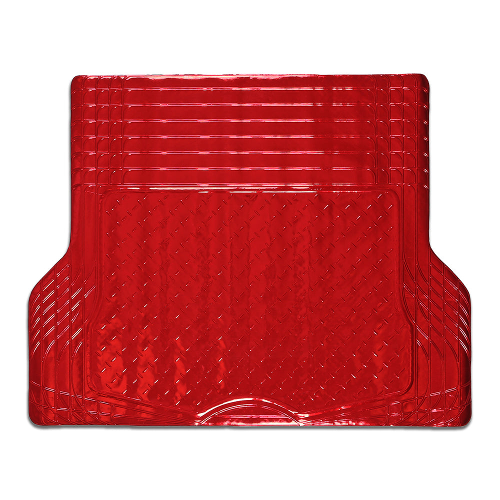 Aluminium Look 1-Piece Boot Mat - Red [Rubber/Aluminium Look]