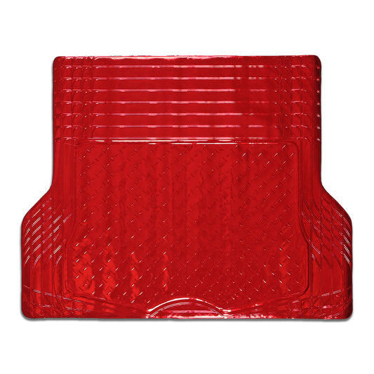 Aluminium Look 1-Piece Boot Mat - Red [Rubber/Aluminium Look]