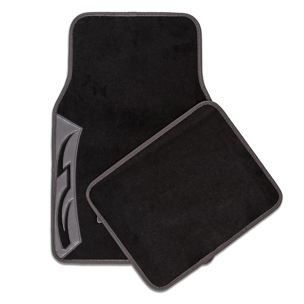 Carbon Grey Carpet Car Floor Mats Universal Fit