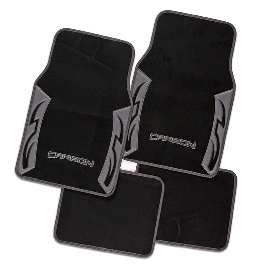 Carbon Grey Carpet Car Floor Mats Universal Fit