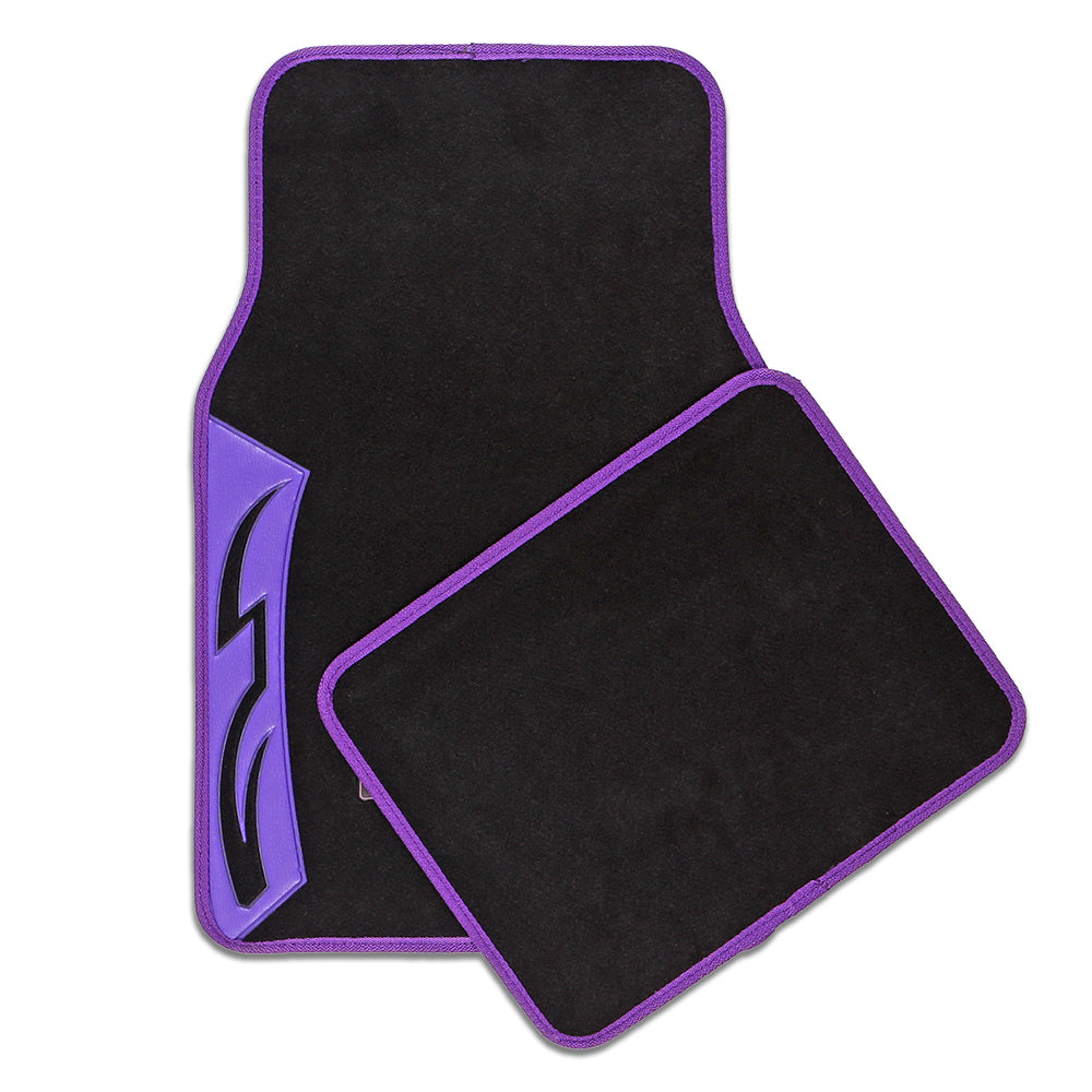 Carbon Purple Carpet Car Floor Mats Universal Fit