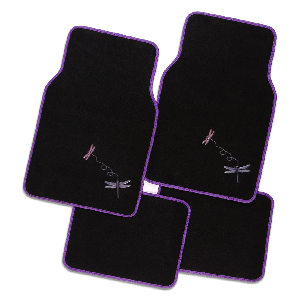 Dragonfly 4-Piece Car Mat - Purple