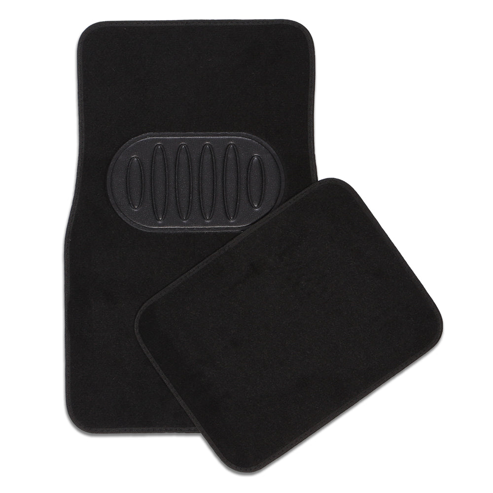 Pilot Automotive Black Luxury Universal Car Floor Mat Carpet - Set Of 4