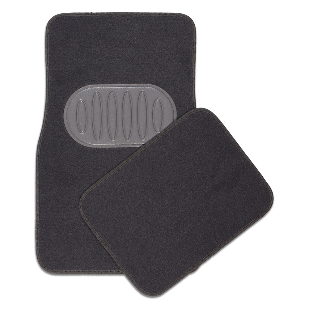 Pilot Automotive Grey Luxury Universal Car Floor Mat Carpet - Set Of 4