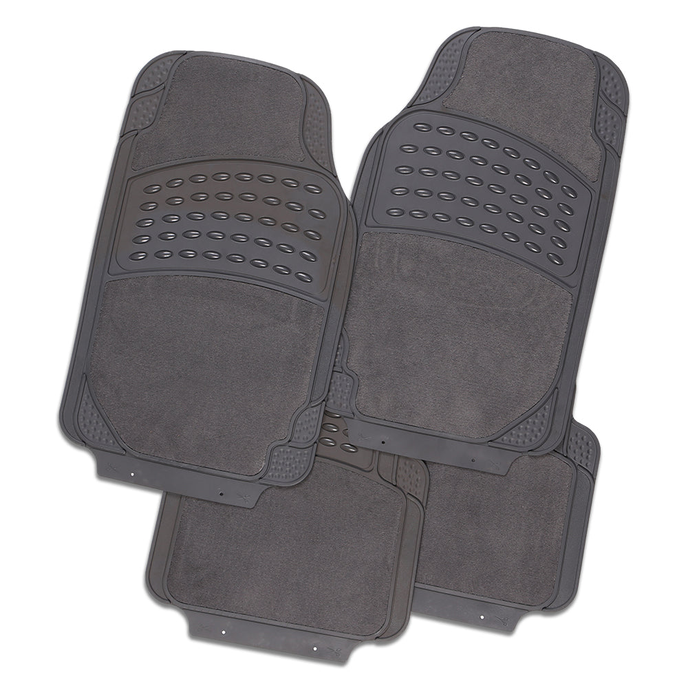 Shadow 4-Piece Car Mat - Grey [Carpet/Rubber]