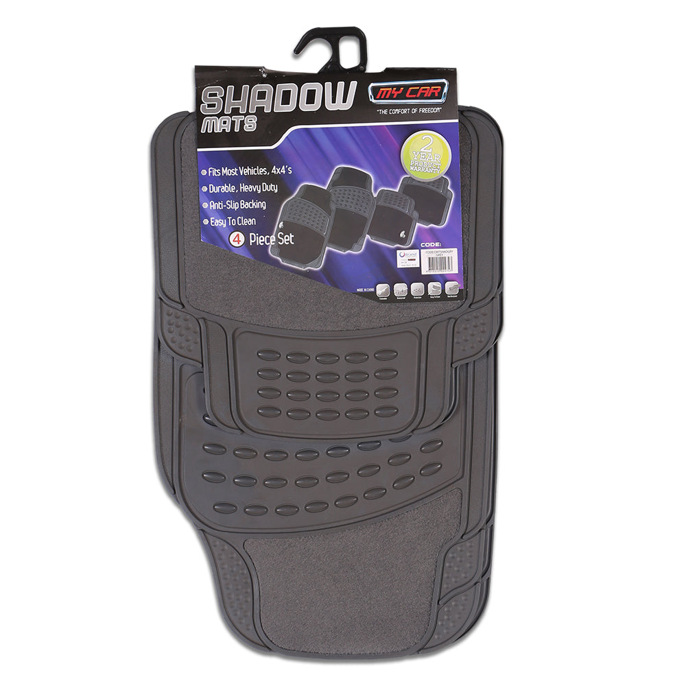 Shadow 4-Piece Car Mat - Grey [Carpet/Rubber]