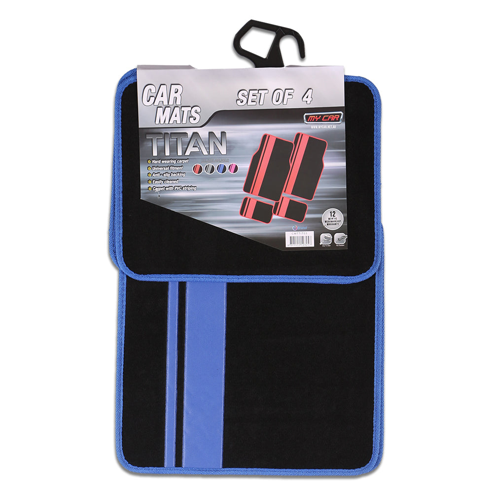 Titan 4-Piece Car Mat - Blue