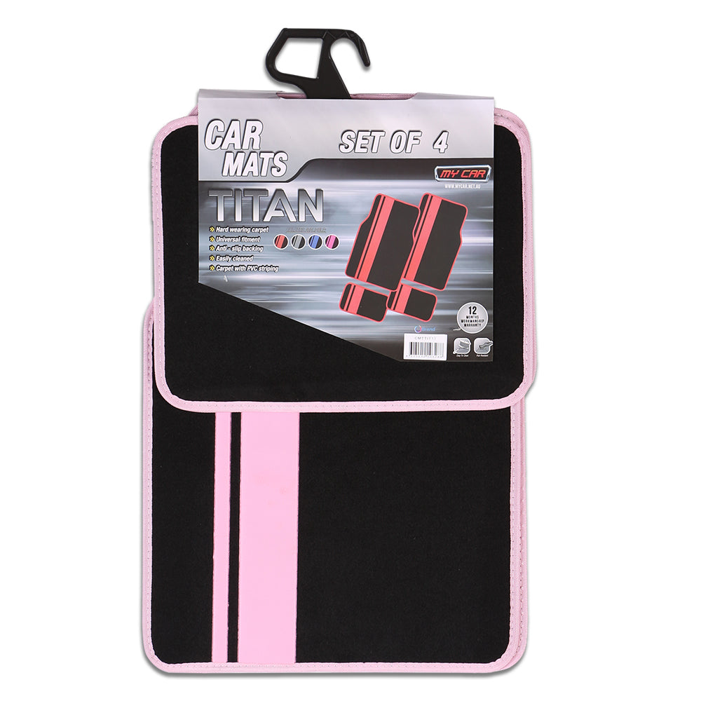 Titan 4-Piece Car Mat - Pink