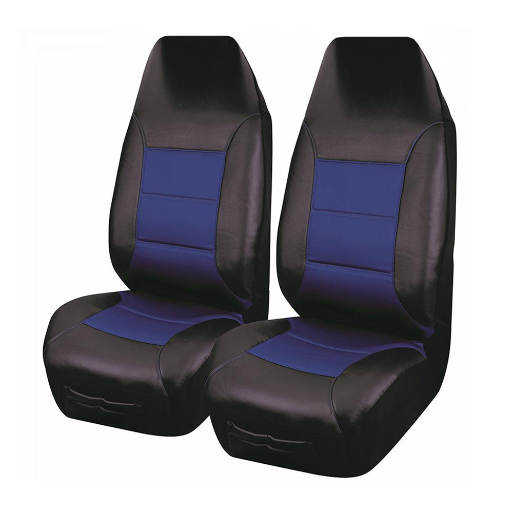 Universal El Toro PU Leather - Front Seat Covers 60/25 | Black/Blue