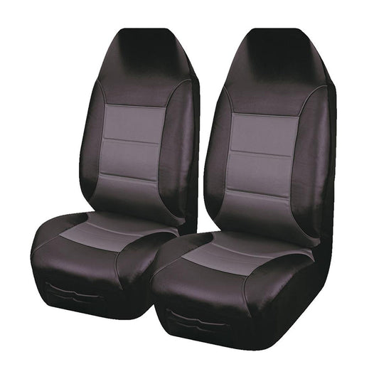 Universal El Toro PU Leather - Front Seat Covers 60/25 | Black/Grey