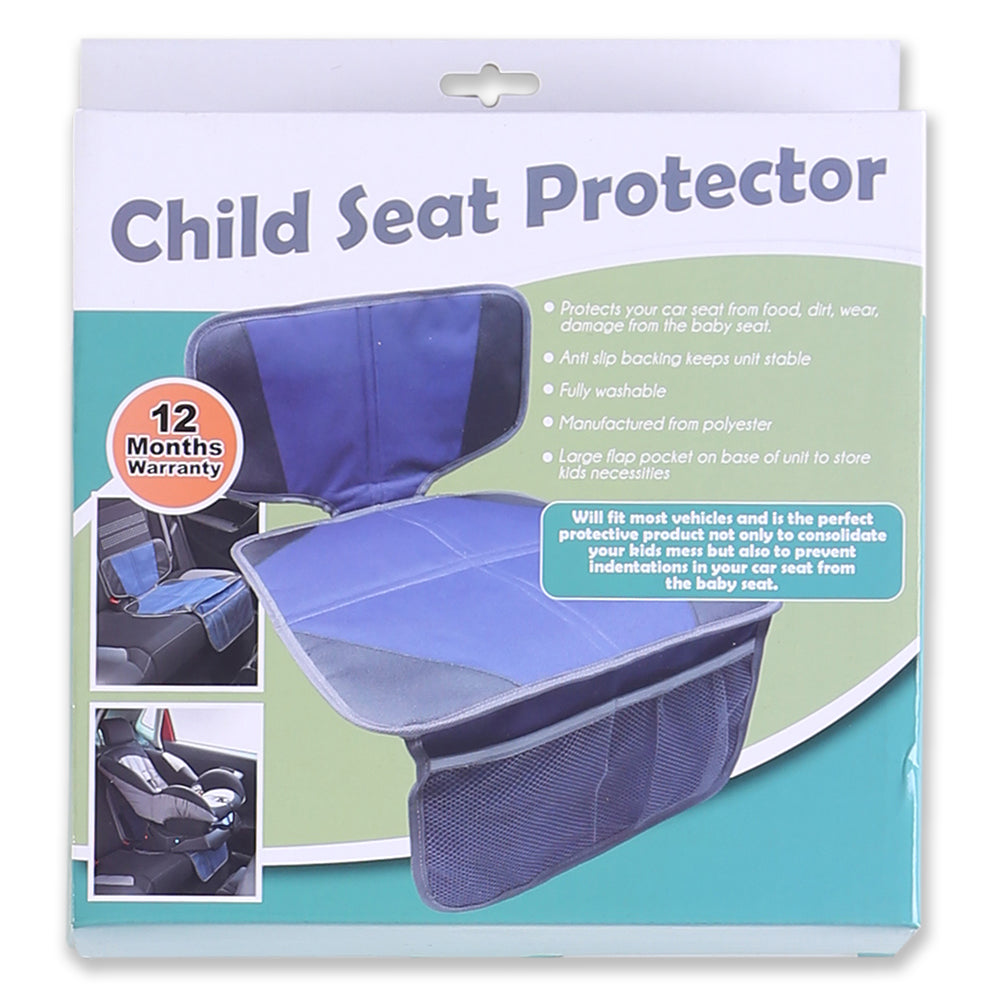 Child Seat Protector - Blue & Grey