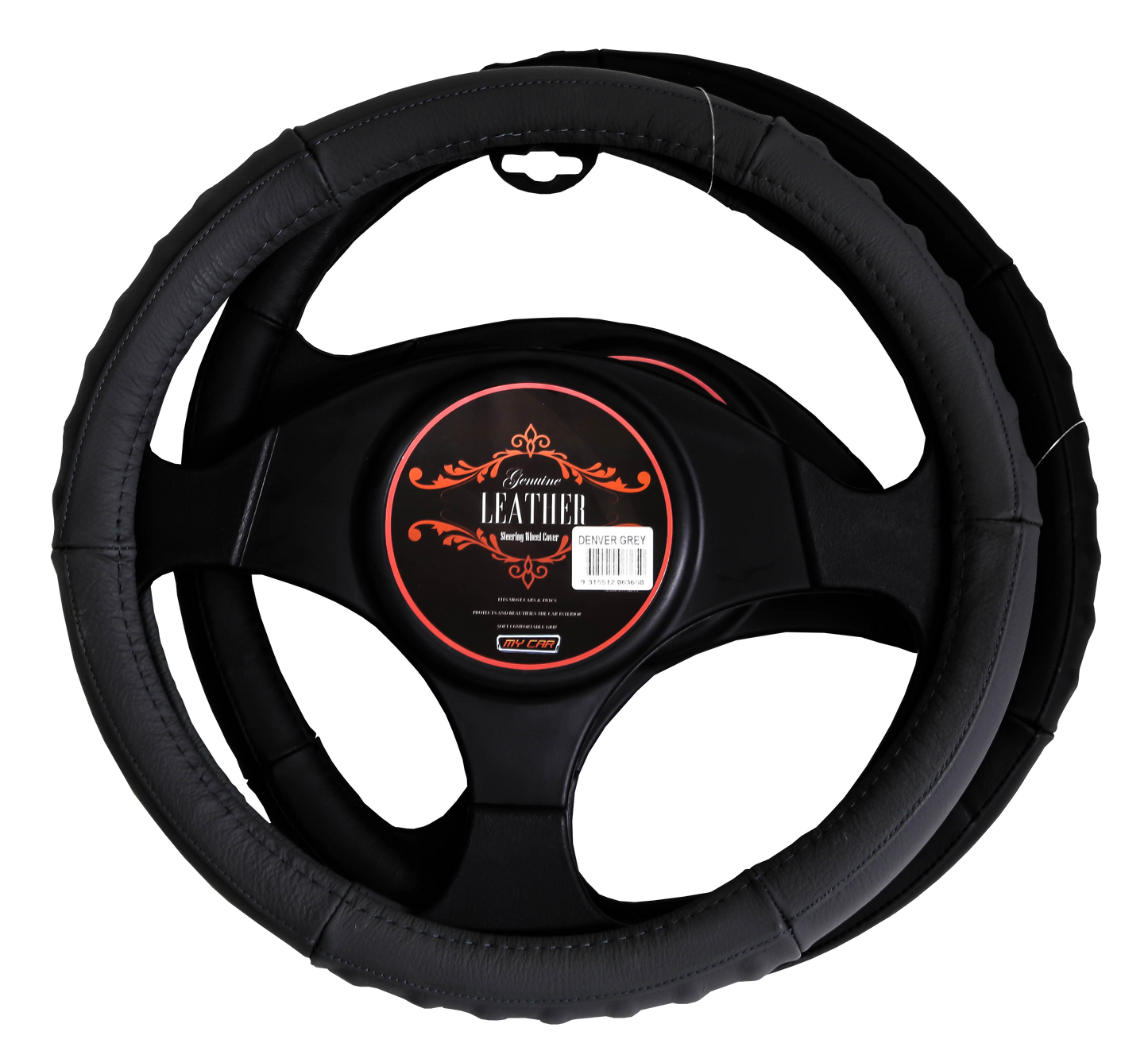 Denver Steering Wheel Cover - Black [Leather]