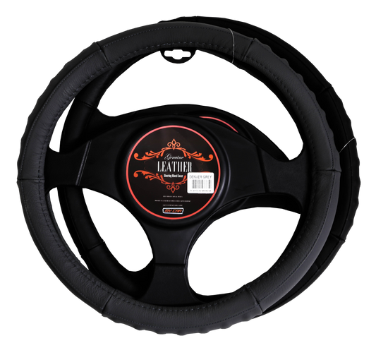 Denver Steering Wheel Cover - Black [Leather]