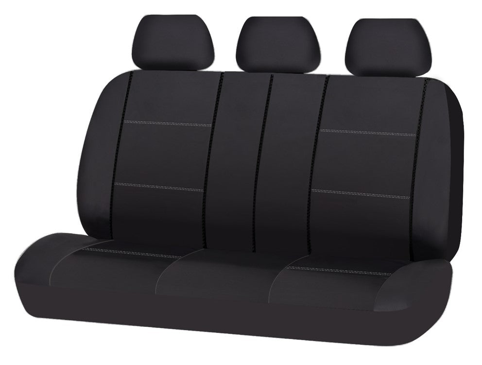 Universal Lavish PU Leather - Rear Seat Cover Size 06/08S | Black/White Stitching