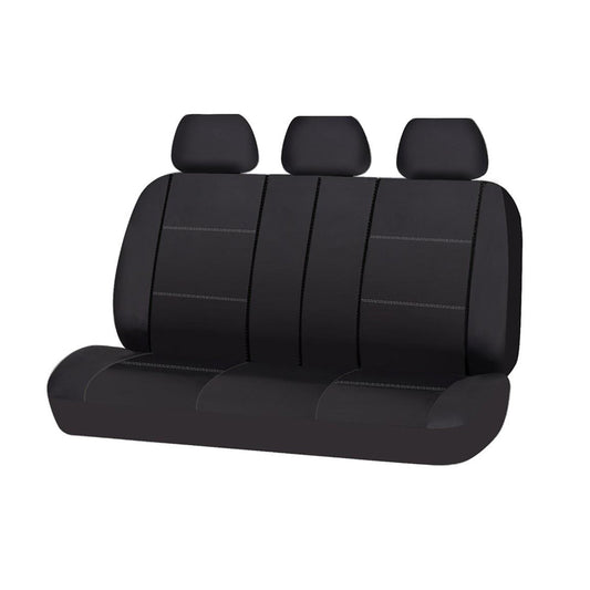 Universal Lavish PU Leather - Rear Seat Cover Size 06/08S | Black/White Stitching