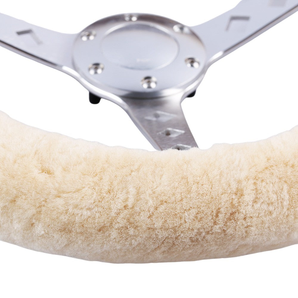 Sheepskin Steering Wheel Cover Luxury - Ivory