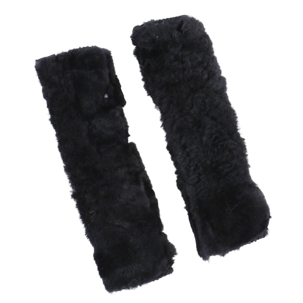 Sheepskin Steering Wheel Cover & Seat Belt Pads Combo Luxury - Black