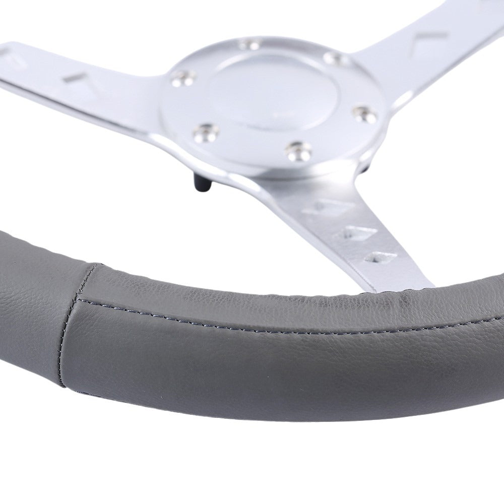 Memphis Steering Wheel Cover - Grey [Leather]