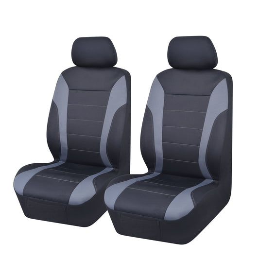 Universal Ultra Light Neoprene Front Seat Covers Size 30/35 | Black/Grey