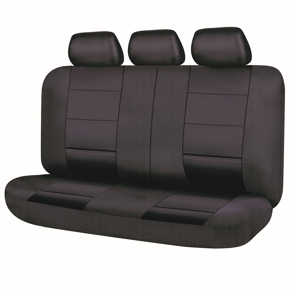 Universal El Toro PU Leather - Rear Seat Covers Size 06/08S | Black/Black