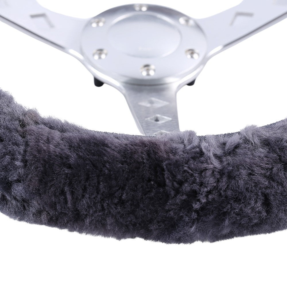 Sheepskin Steering Wheel Cover - Charcoal