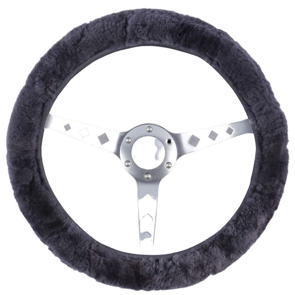 Sheepskin Steering Wheel Cover - Charcoal