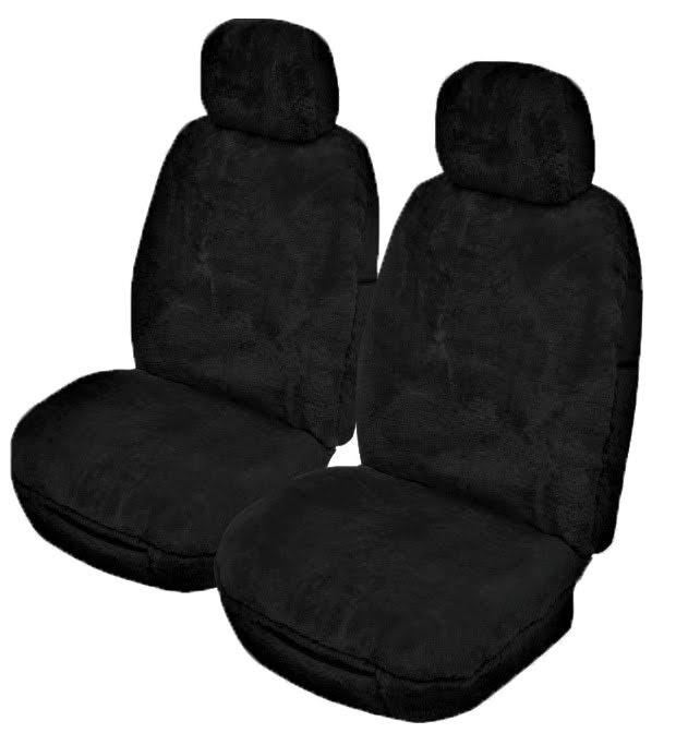 Softfleece Sheepskin Seat Covers - Universal Size (20mm) - Black