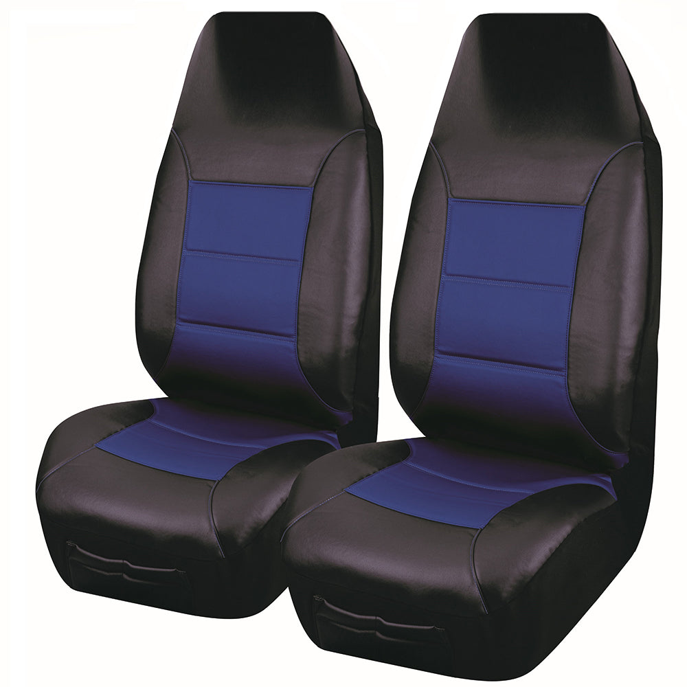 Universal El Toro PU Leather - Front Seat Covers 60/25 | Black/Blue