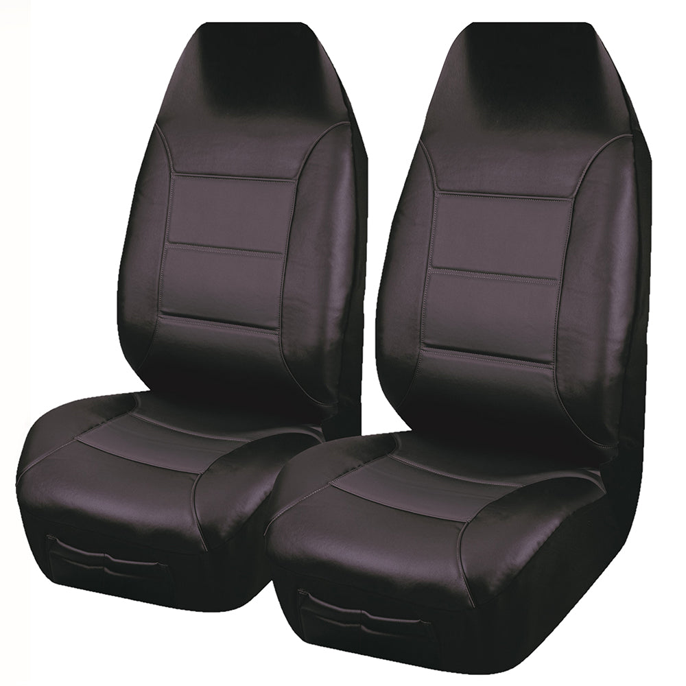 Universal El Toro PU Leather - Front Seat Covers 60/25 | Black/Black