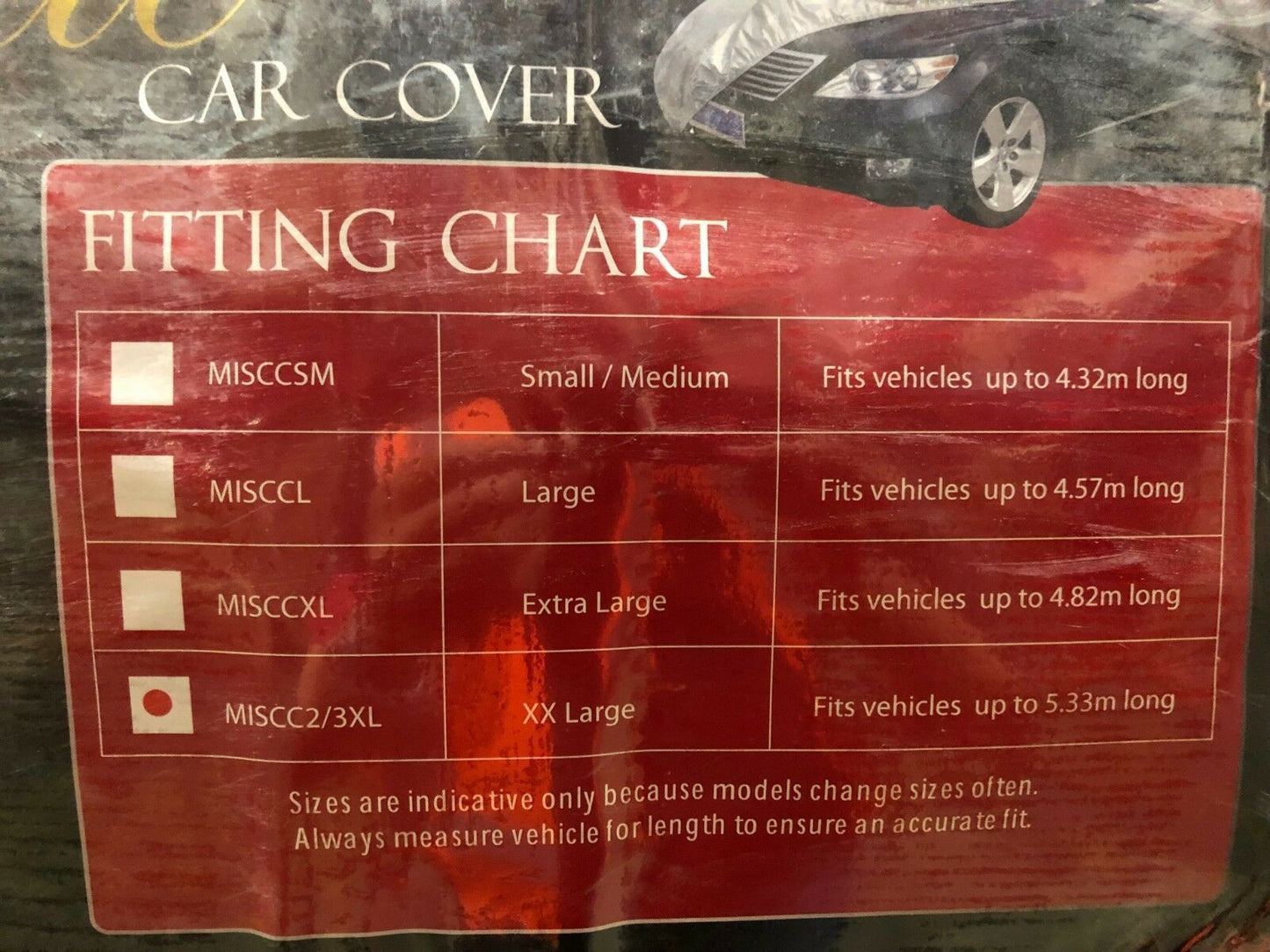 Waterproof Car Cover | Large