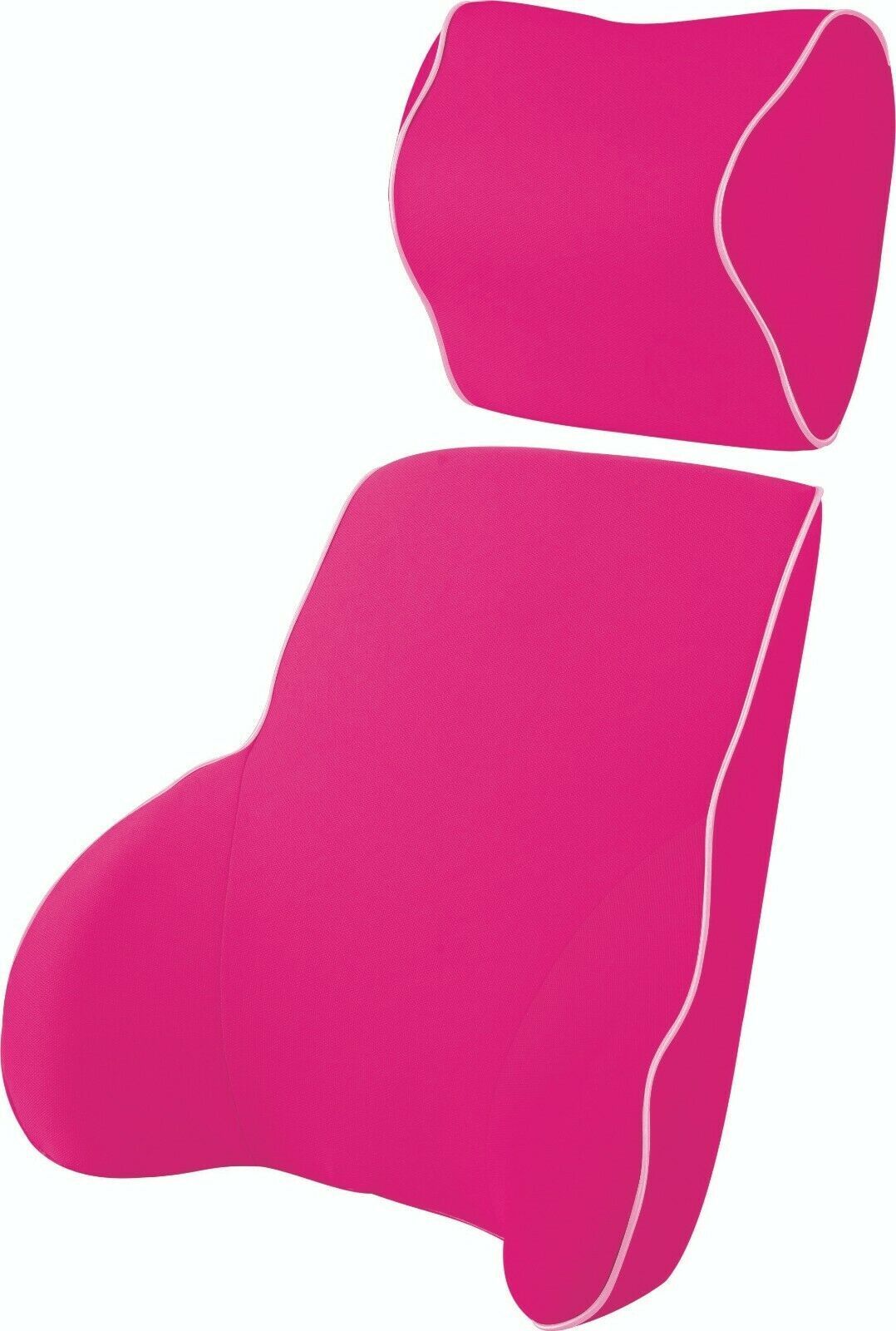 Memory Foam Lumbar Back & Neck Pillow Support Cushion | Pink