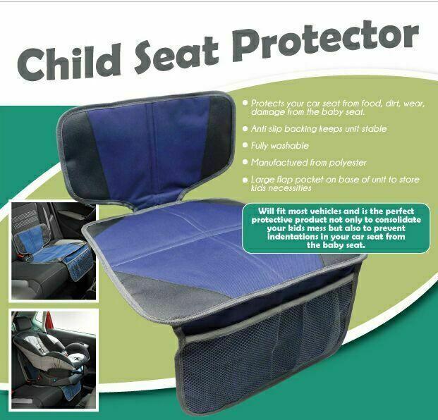 Child Seat Protector - Blue & Grey